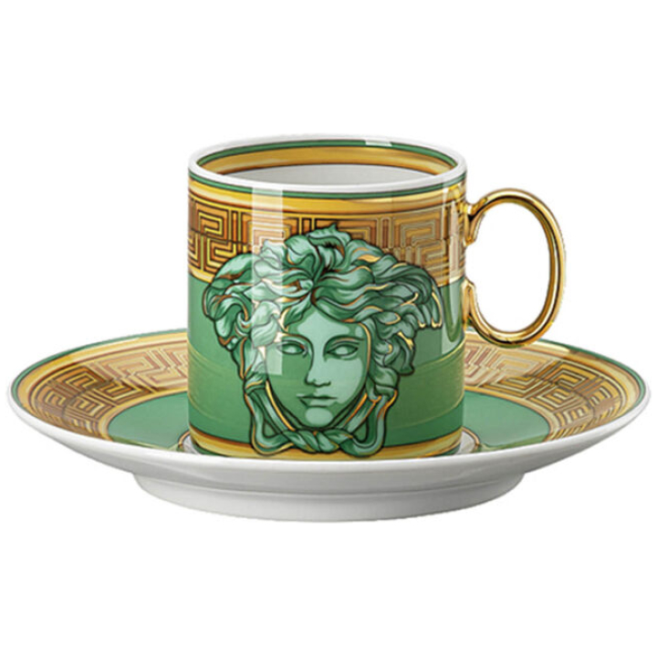 Espresso Cup & Saucer Medusa Amplified Green Coin - 1 Pc