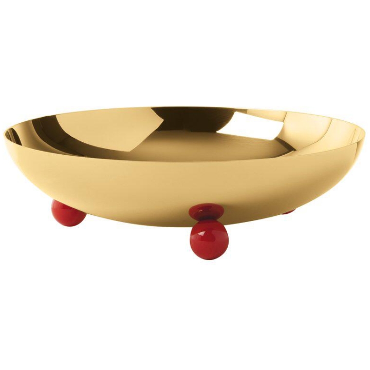 Bowl 26 Cm H 7 Cm Penelope Pvd Gold Base Coral Resin