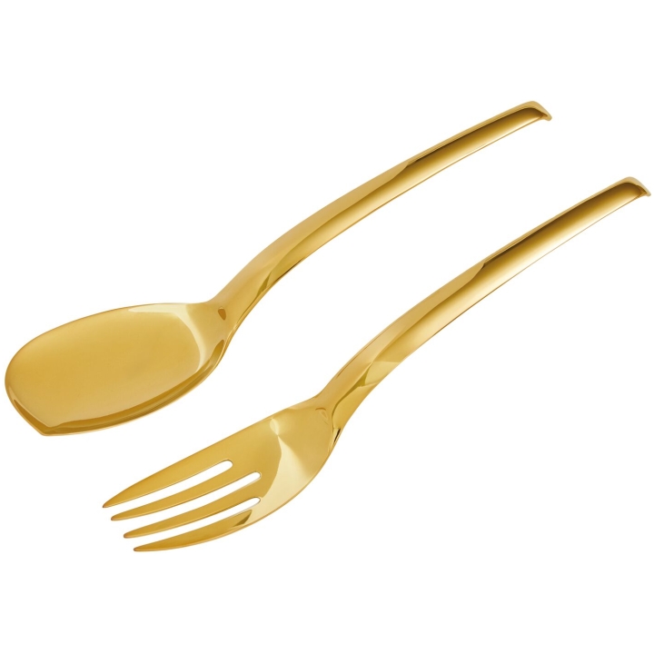 Serving Spoon & Fork 30 Cm Living Pvd Gold Gift Pack