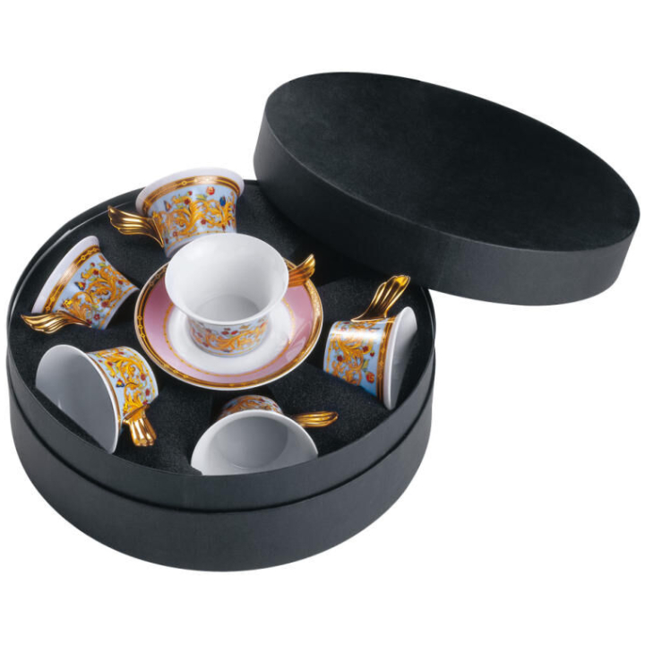 Set Of 6 Pcs  Tea Cup & Saucer Le Jardin De Versace