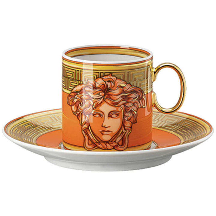 Espresso Cup & Saucer Orange Coin