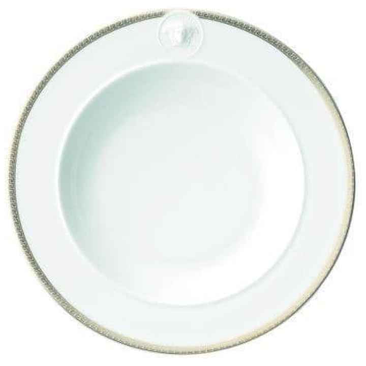 Plate 22 Cm Deep Meandre D Or - Set Of 6 Pcs