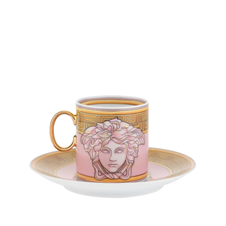 Cup Saucer Tall Medusa Amplified Pink Coin - 1pc