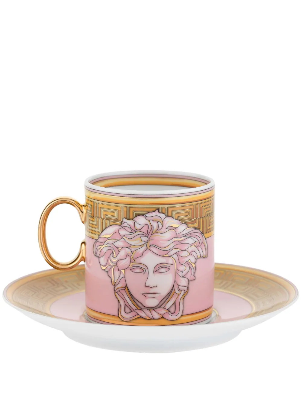 Cup Saucer Tall Medusa Amplified Pink Coin - 1pc