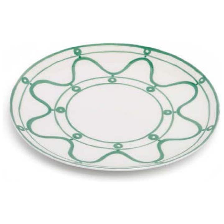 Salad Plate 24 Cm Serenity Green On White - Set Of 6 Pc