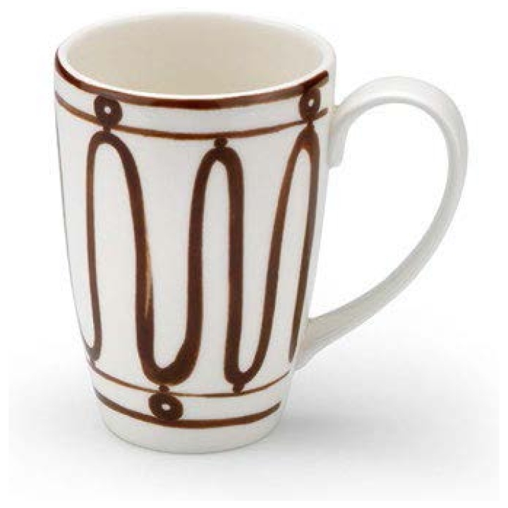 Mug With Handle Kyma Choclate Brown On White