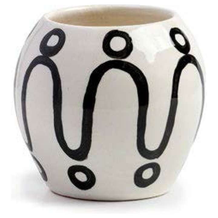 Cycladic Vase - White/black  Small Size