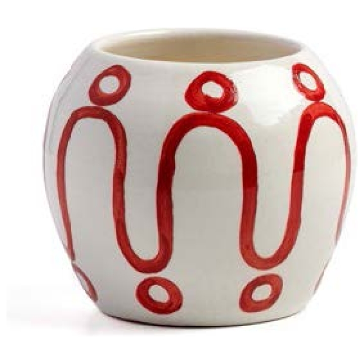 Cycladic Vase - White/red  Small Size