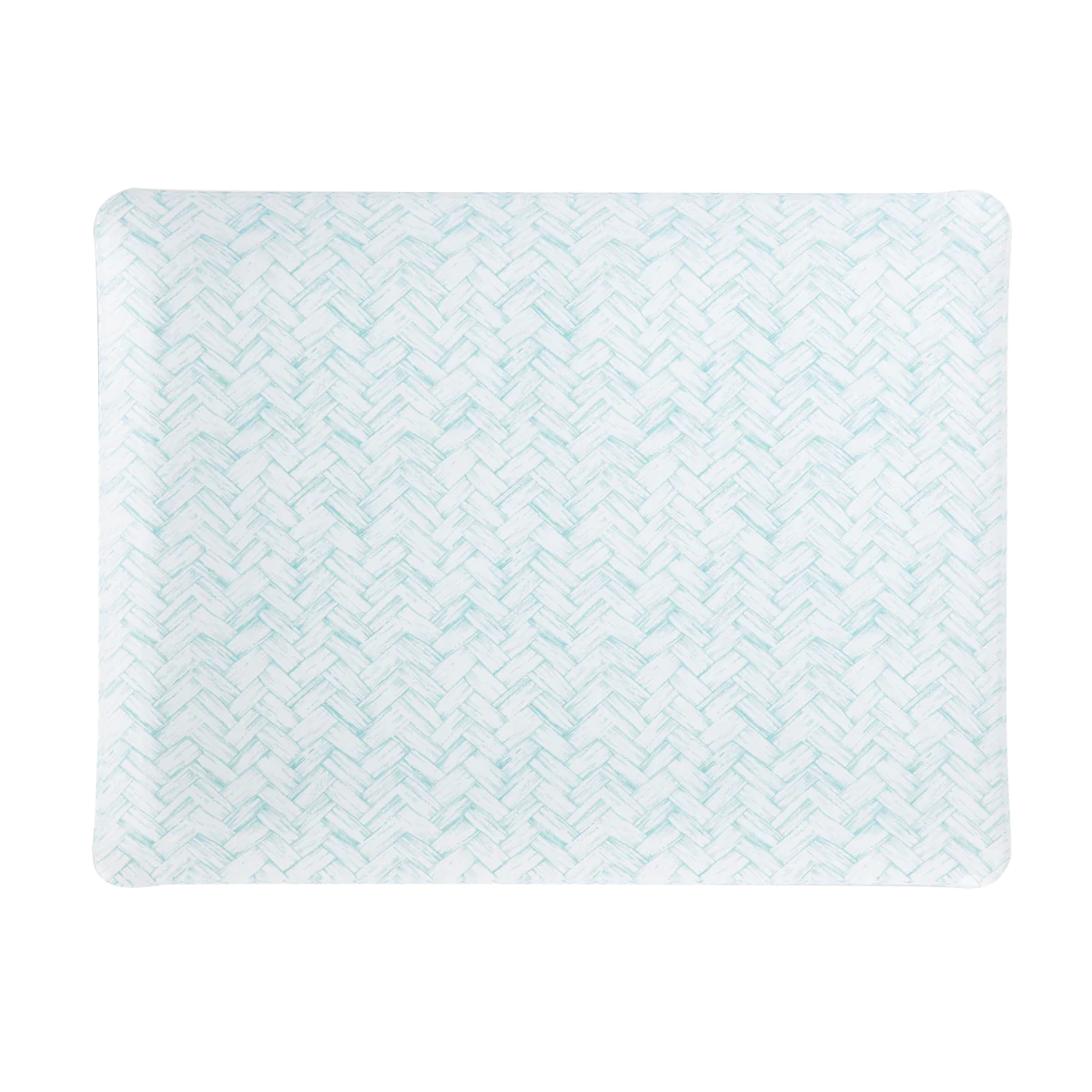 Acrylic Aqua Basketweave Tray 37x28