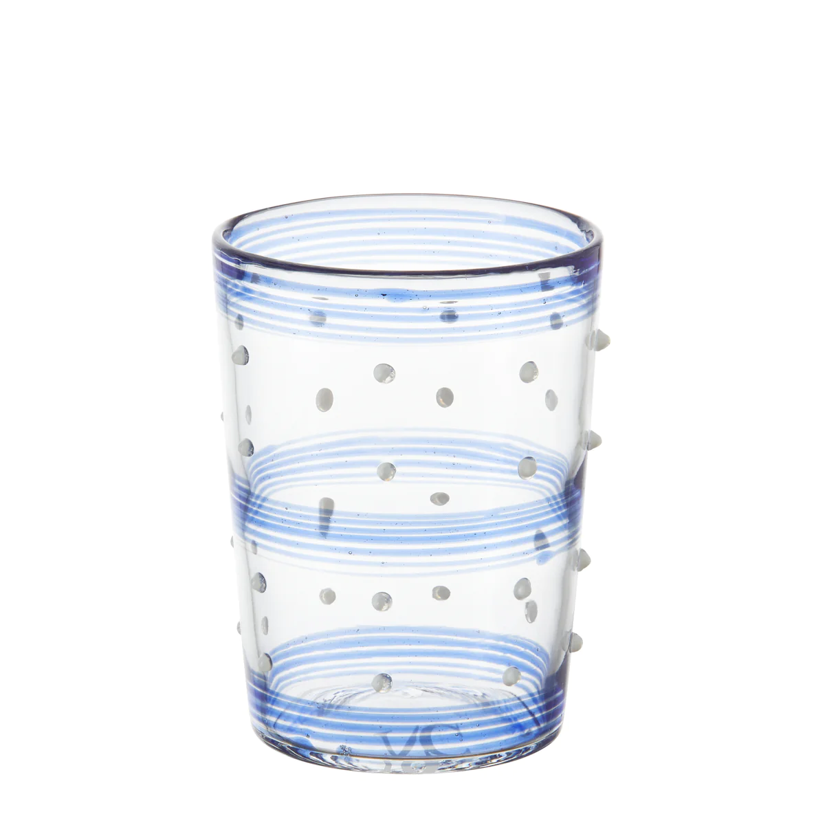 Small Tumbler Blue/white Stripe+dot - Set Of 6 Pcs