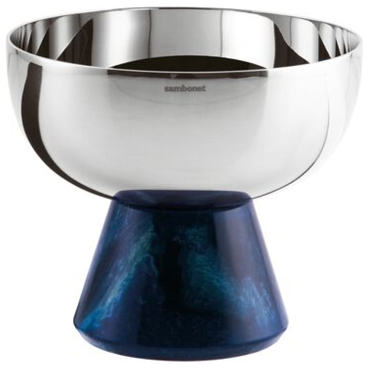 Cup With Foot  H9.5 Cm Madame S/steel Base Resin Blue Lapis Lazuli