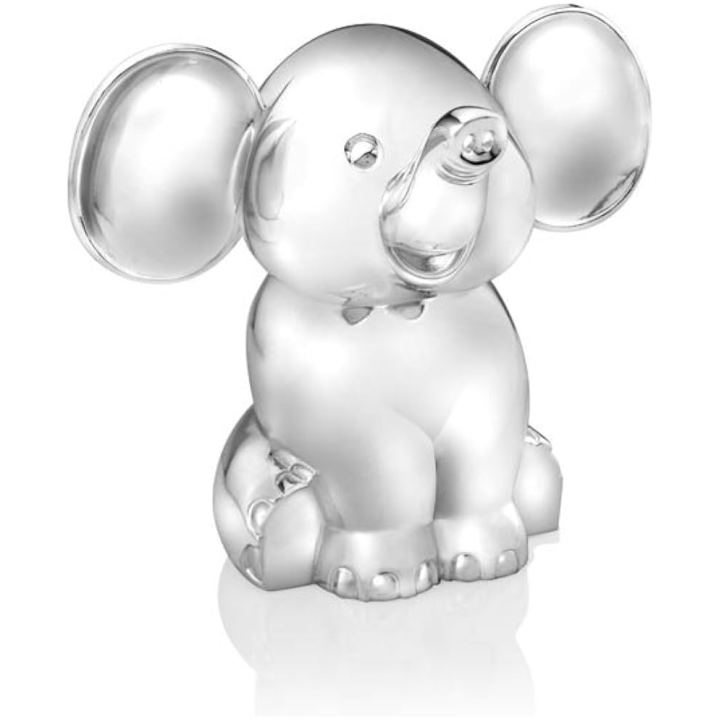 Money Box Sitting Elephant Silver Color