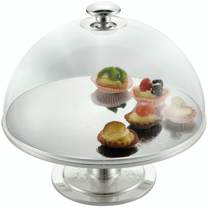 Cake Stand Sole Aquarius With Cover Diameter 33 Cm Silver Plated