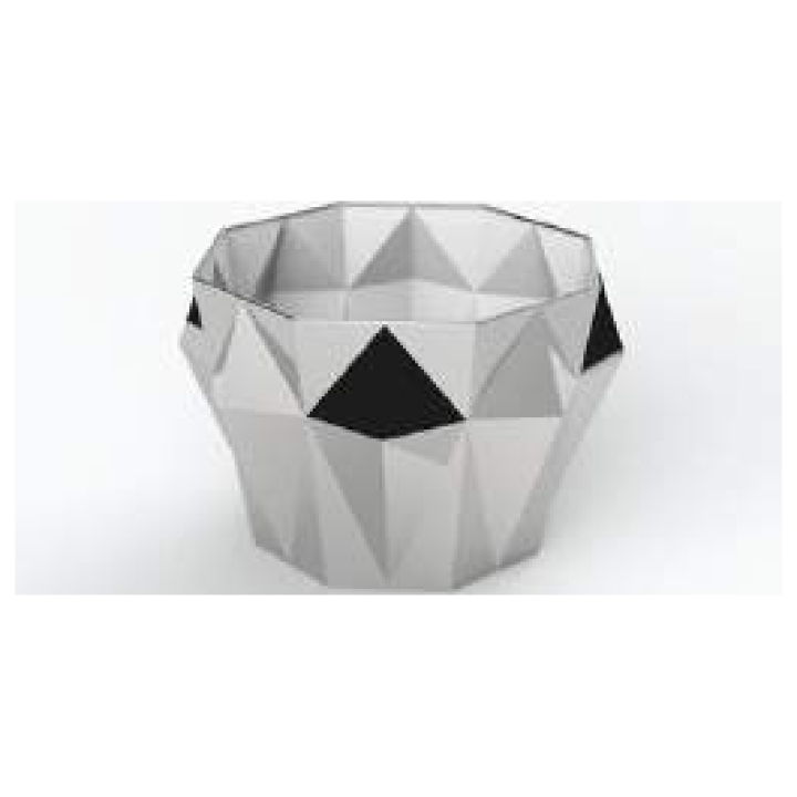 Cachepot Diamante Gg Prata 32 X 32 X 20 Cm