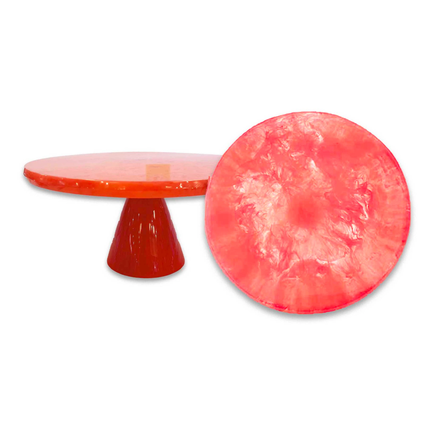 Cake Stand Large Pink Red 14″ Diameter X 7.5″ In Height