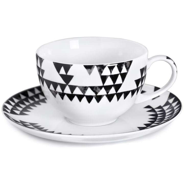 Cappucappuccino Cup & Saucer Set Of 6 Pcs Magic Garden Black Seeds