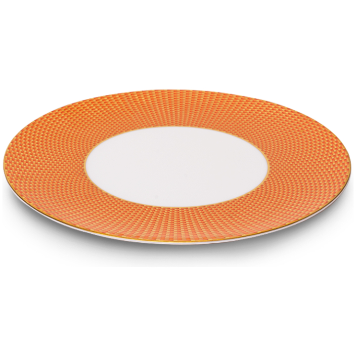 Coupe Plate Flat Motive Orange - Set Of 6 Pcs