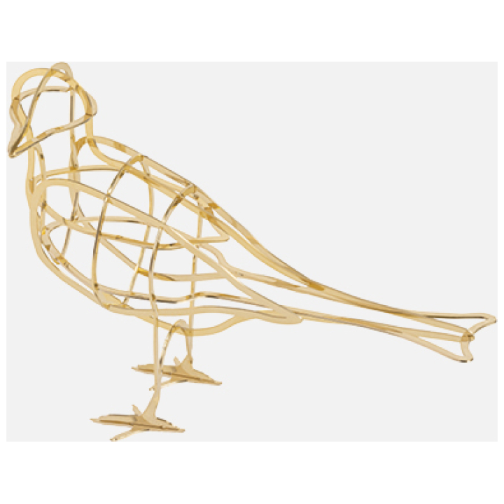 Decorative Bird Gold Galvanized Brass