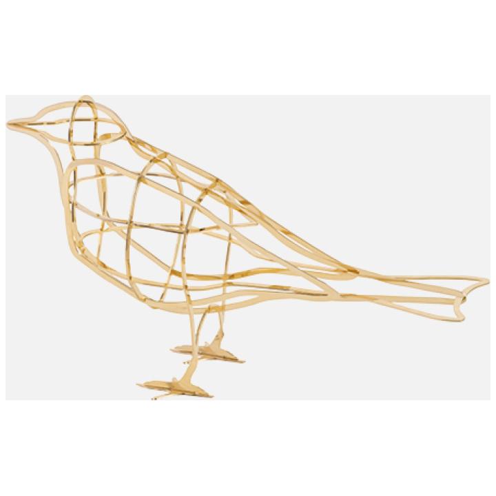 Decorative Bird Gold Galvanized Brass