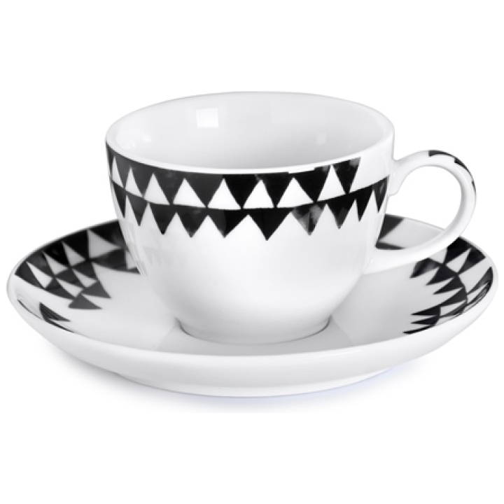 Espresso Cup & Saucer Set Of 6 Pcs Magic Garden Black Seeds