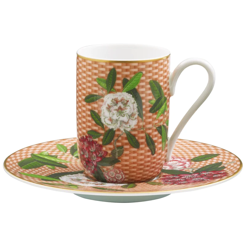 Espresso Cup & Saucer Tresor Fleuri Biege Rhododendron