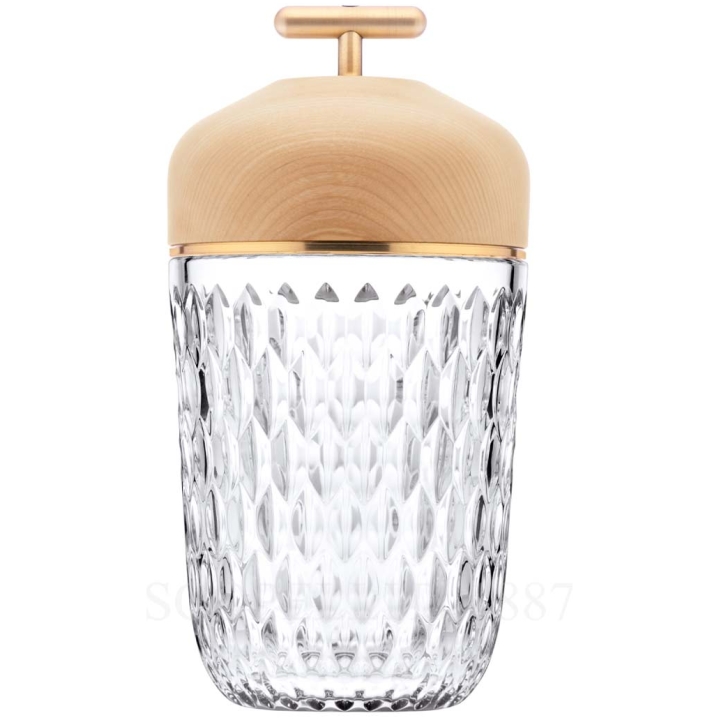 Folia Clear Wood Brushed Brass Finish Portable Lamp Saso