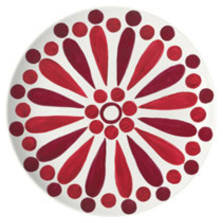 Helios Charges Plate 31 Cm Deep Red On White