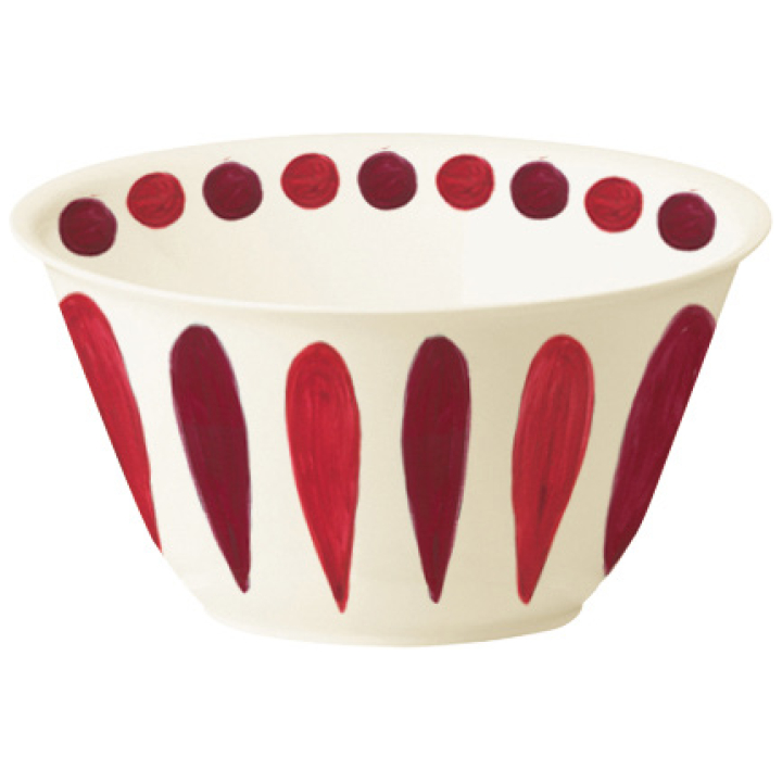 Helios Salad Bowl 25 Cm Deep Red On White