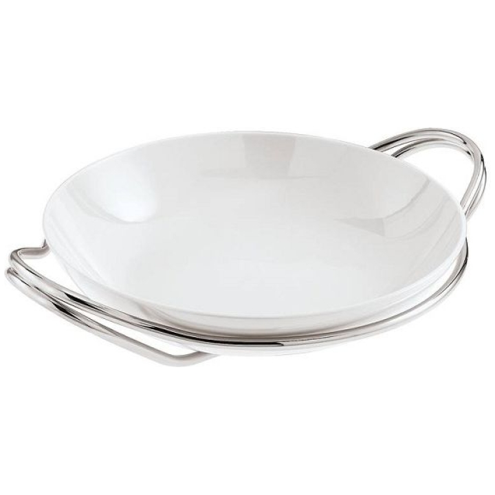 Holder With Rice Porcelain 36 Cm New Living Polished St.steel