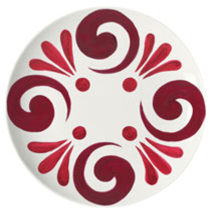 Kallos Charges Plate 31 Cm Deep Red On White