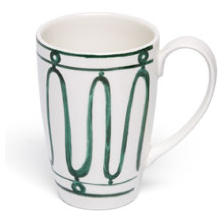 Kyma Mug With Handle Green On Whitw