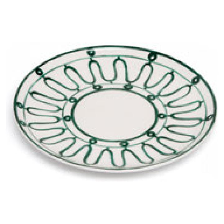 Kyma Salad Plate 24 Cm  Green On White ( Set Of 2 Pcs)