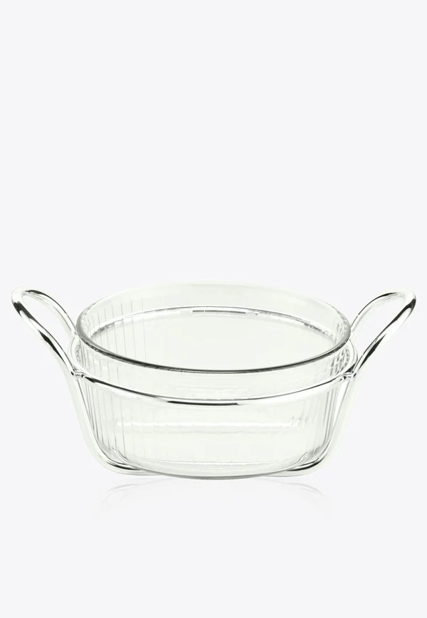 Linea Round Souffle Dish Holder 27.5 X 19 Cm Silver Plated