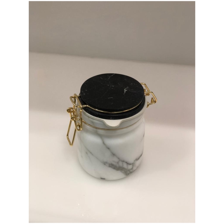 Miss Marble Jar White Arabescato & Black Marquina Marble And Brass D.10 H.12 Cm Design  Lorenza Bozzoli