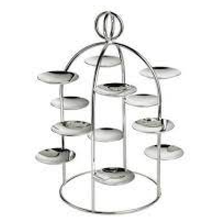 Pastry Stand 12 Small Dishes Escapade Latitude Silver Plated