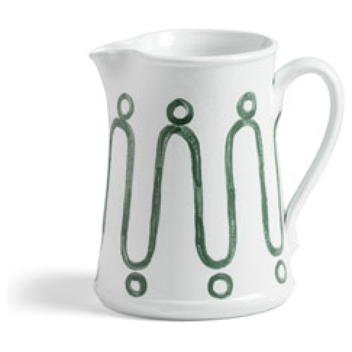 Patmos Pottery Jug Green On White