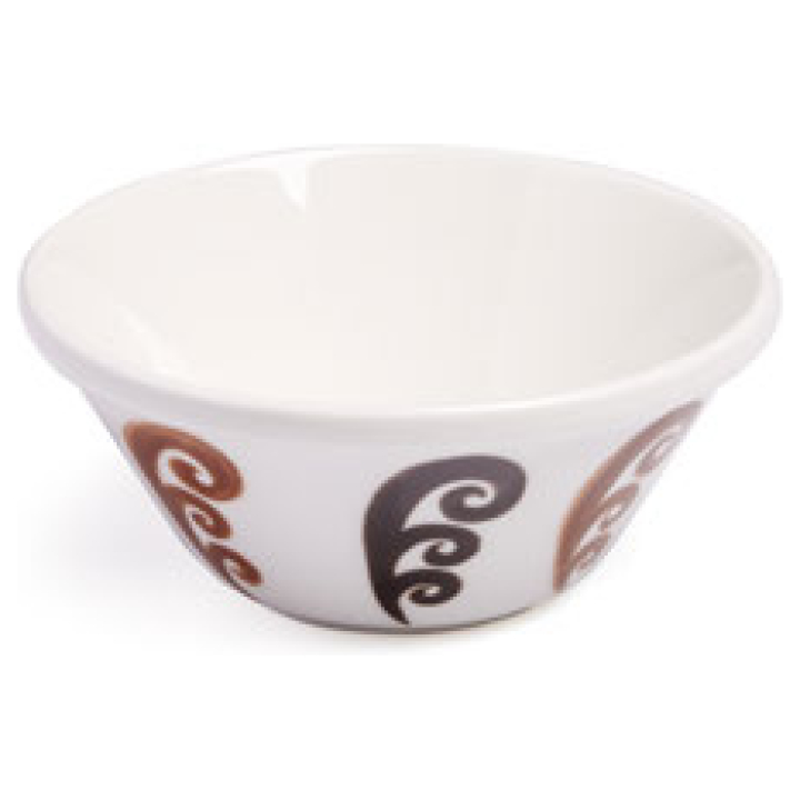 Peacock Bowl 16 Cm Choclate Brown On White