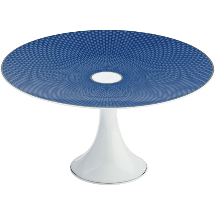 Petit Four Stand Motive Blue Diameter 22 Cm Height 11 Cm