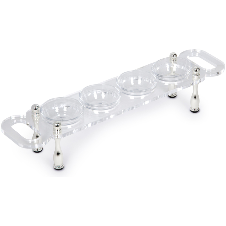 Plexi Stand For Sauce Without Covers Silver Plated