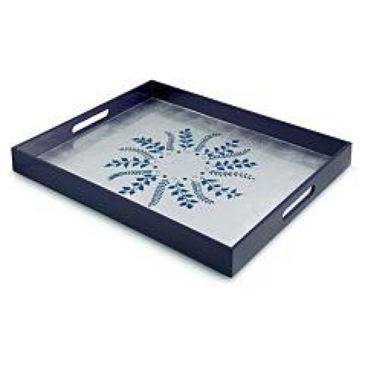 Rectangular Tray Blue/silver Fern