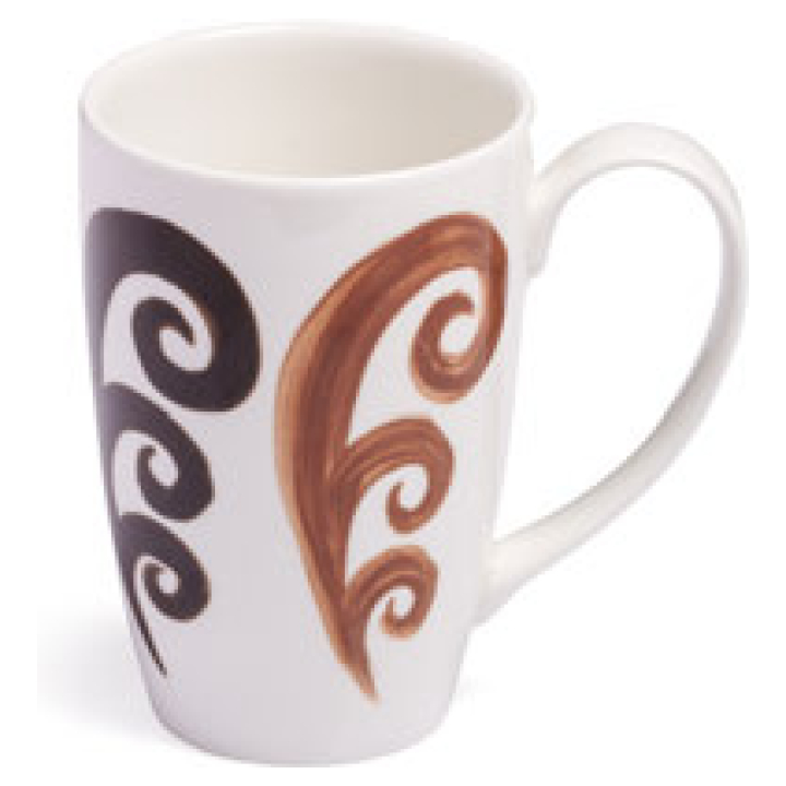 Peacock Mug With Handle 45 Cl Choclate Brown On White