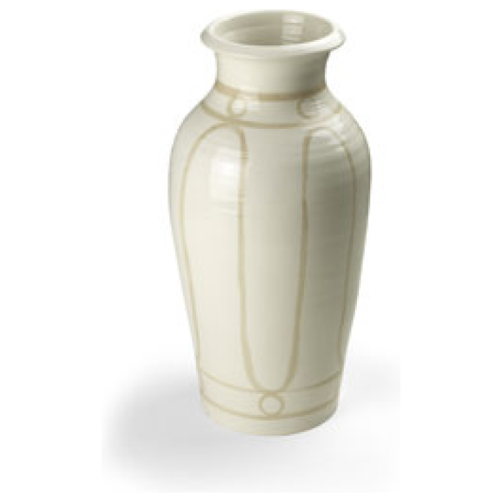 Serenity Pottery Vase Beige On White Widest Diameter 25 Cm, Height 50 Cm