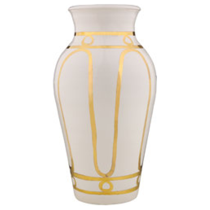 Serenity Vase White & Gold Widest Diameter 25 Cm, Height 50 Cm