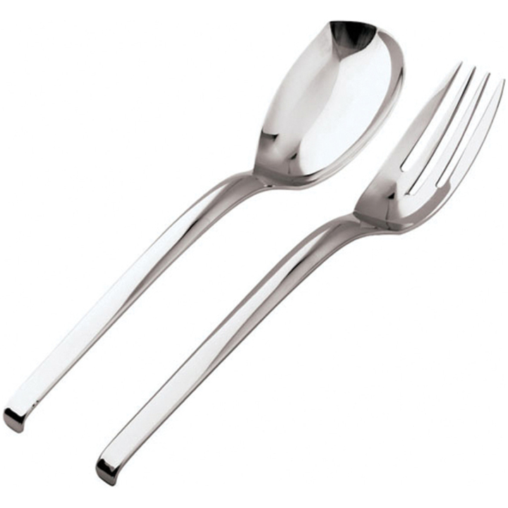 Set 2 Pcs Serving Spoon & Fork Small  Silver Plated