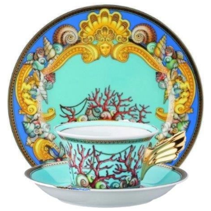 Set Plate +cup & Saucer 25 Years Celebration Les Tresor De La Mer Versace