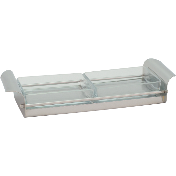 Snack Holder Aspen 2 Glass Silver Plated