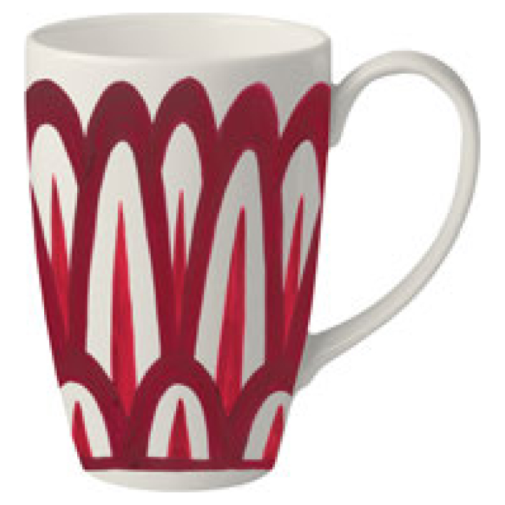 Symi Mug Wth Handle 45 Cm Two Tone Red On White