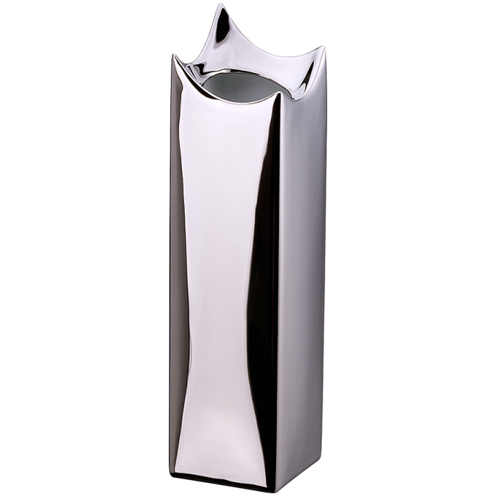 Vase 20 Cm Slim Roof Platin Titanisiert