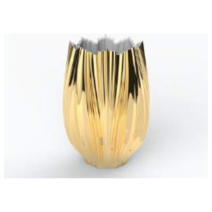 Vase Coral Neve G Ouro  25 X 25 X 31 Cm