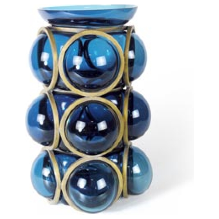 Vase Geometric Circle  30 Cm Duck Blue